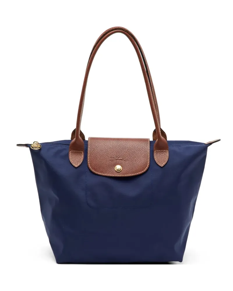 Longchamp Le Pliage leather flap tote bag - Blau Blau