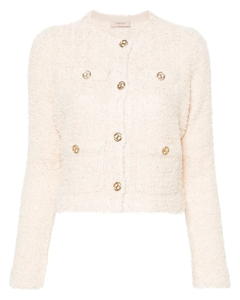 Twin-Set Bouclé-Jacke Nude