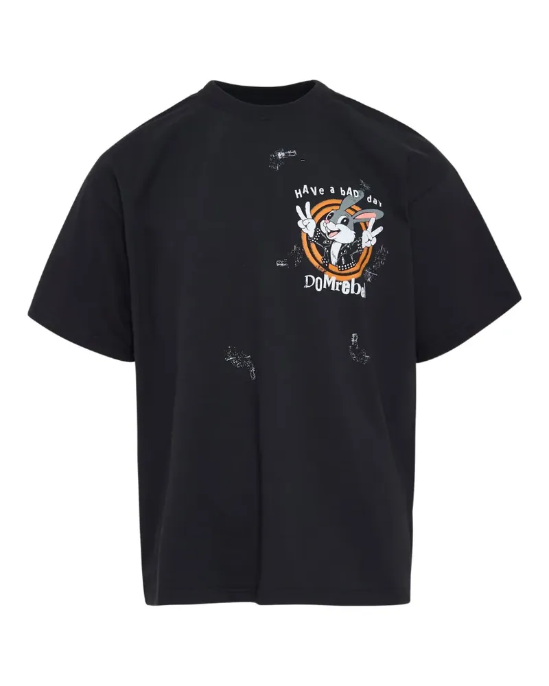 DOMREBEL Bad Bunny T-Shirt - Schwarz Schwarz