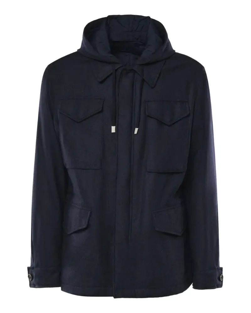Eleventy Kapuzenjacke mit Taschen - Blau Blau