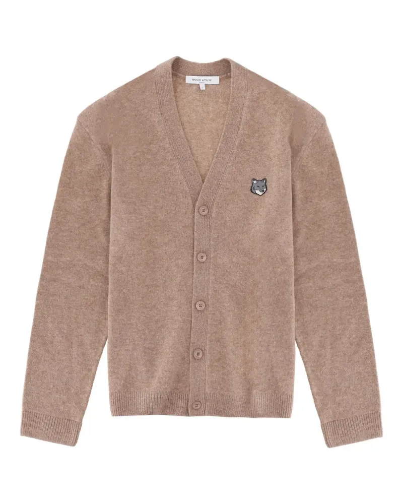 Kitsuné fox-patch cardigan - Nude Nude