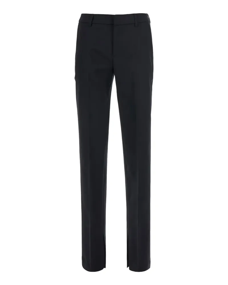 PT TORINO London pressed-crease slit-hem trousers - Schwarz Schwarz