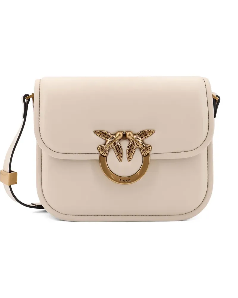 Pinko Love Birds metal leather shoulder bag - Nude Nude
