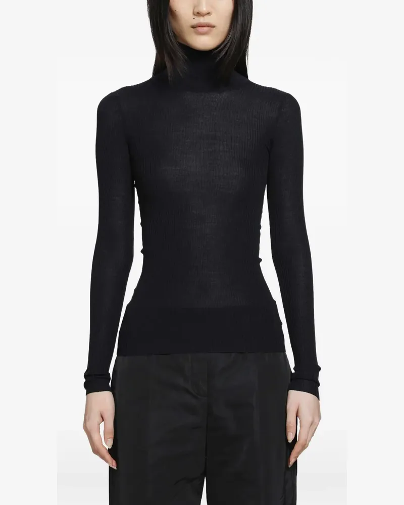 Jil Sander ribbed high-neck long-sleeve top - Blau Blau