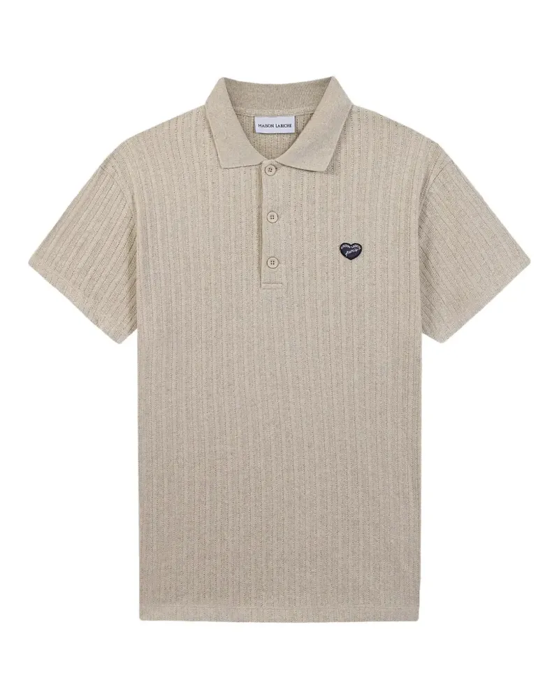 Maison Labiche heart-patch polo shirt - Nude Nude