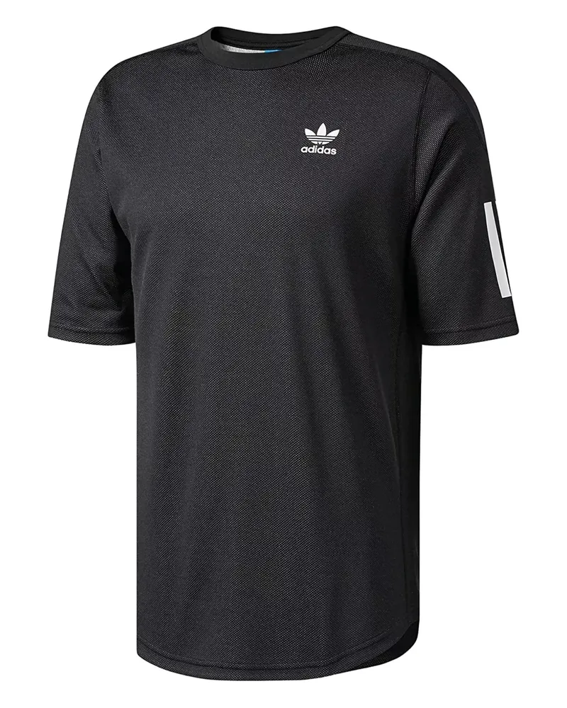 adidas T-Shirt mit drei Streifen - Schwarz Schwarz