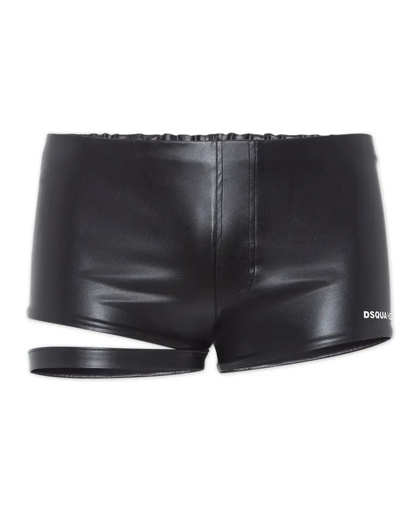 Dsquared2 faux-leather swim trunks - Schwarz Schwarz