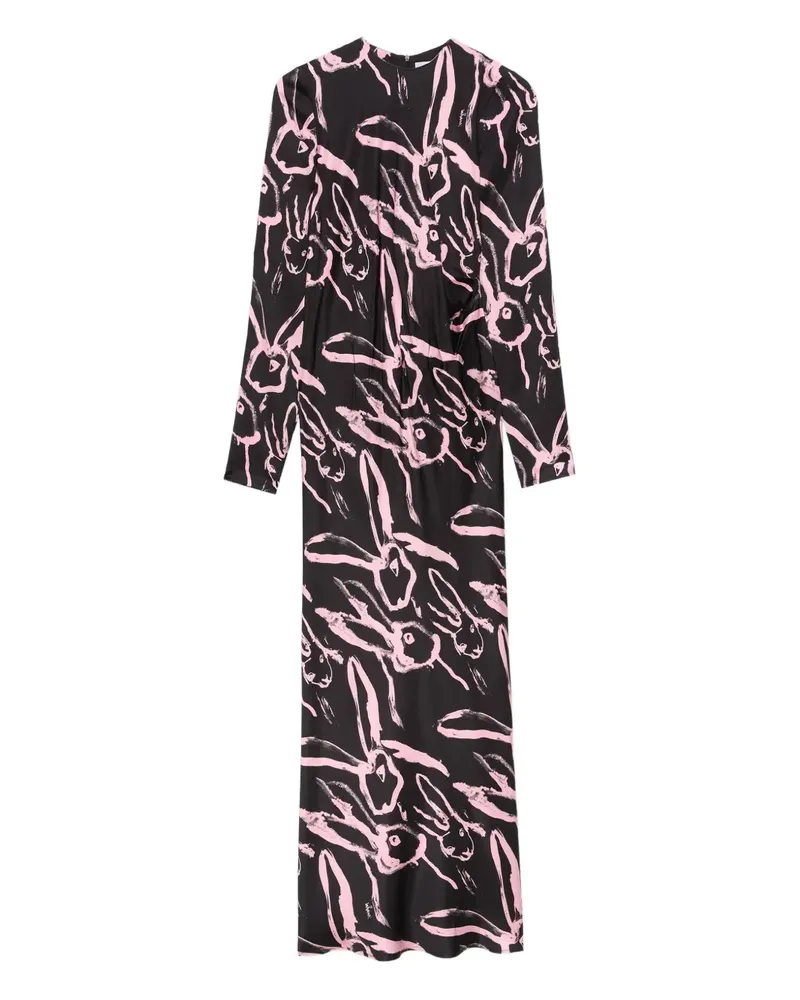 MSGM Kleid mit Hasen-Print - Schwarz Schwarz