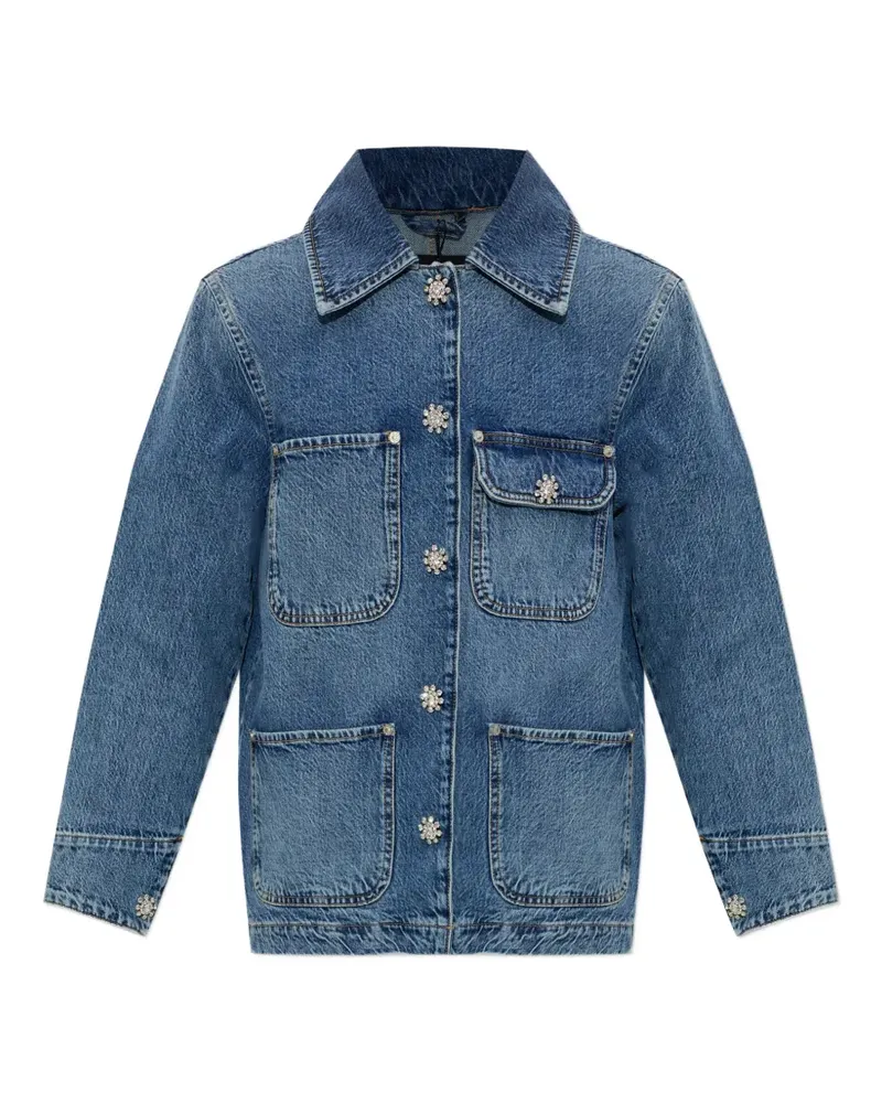 AllSaints Bex crystal-embellished denim jacket - Blau Blau