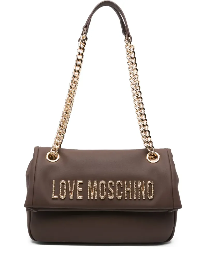 Moschino Schultertasche mit Kettenriemen - Braun Braun