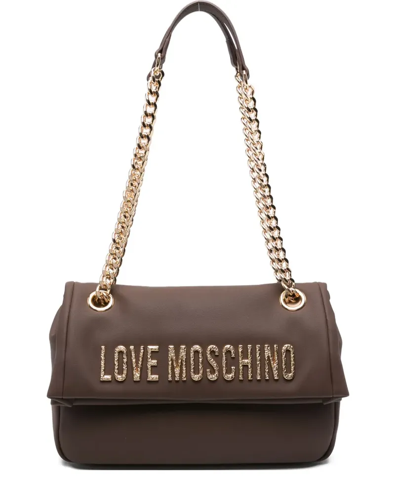 Moschino Schultertasche mit Kettenriemen - Braun Braun