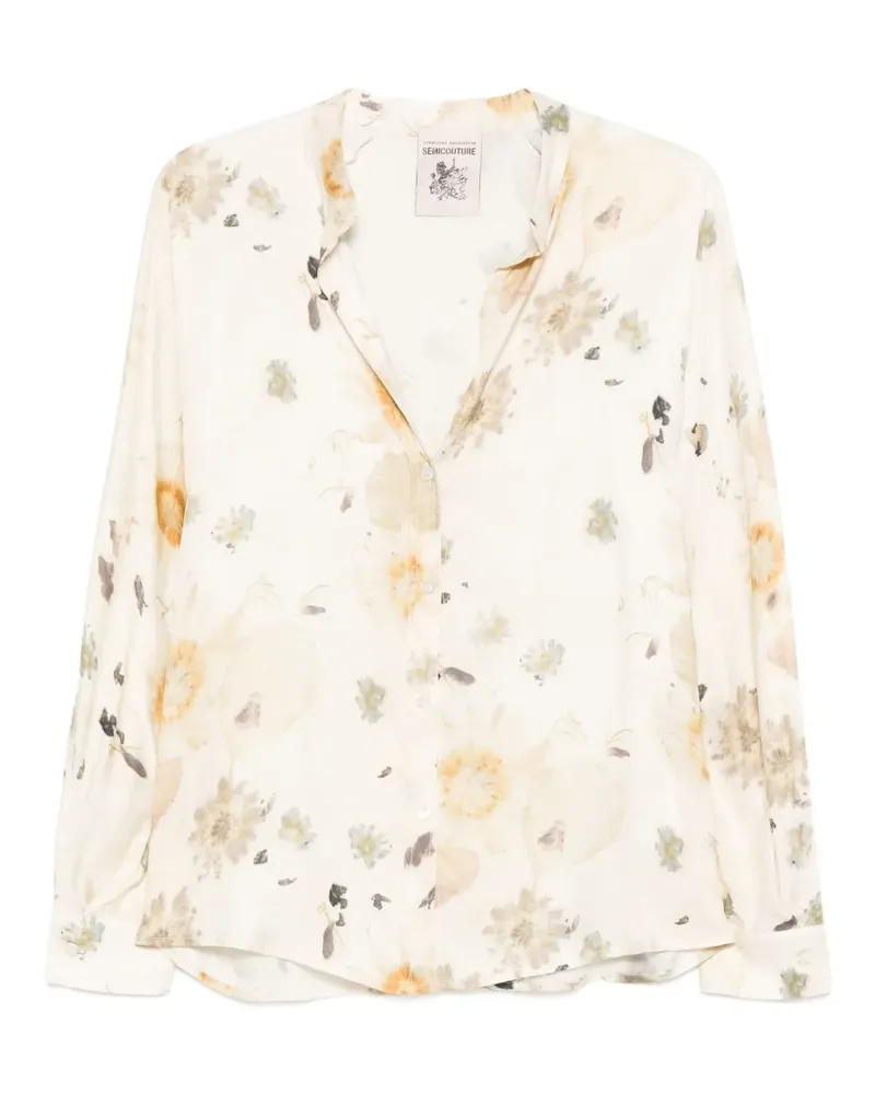 Semicouture floral-pattern top - Nude Nude