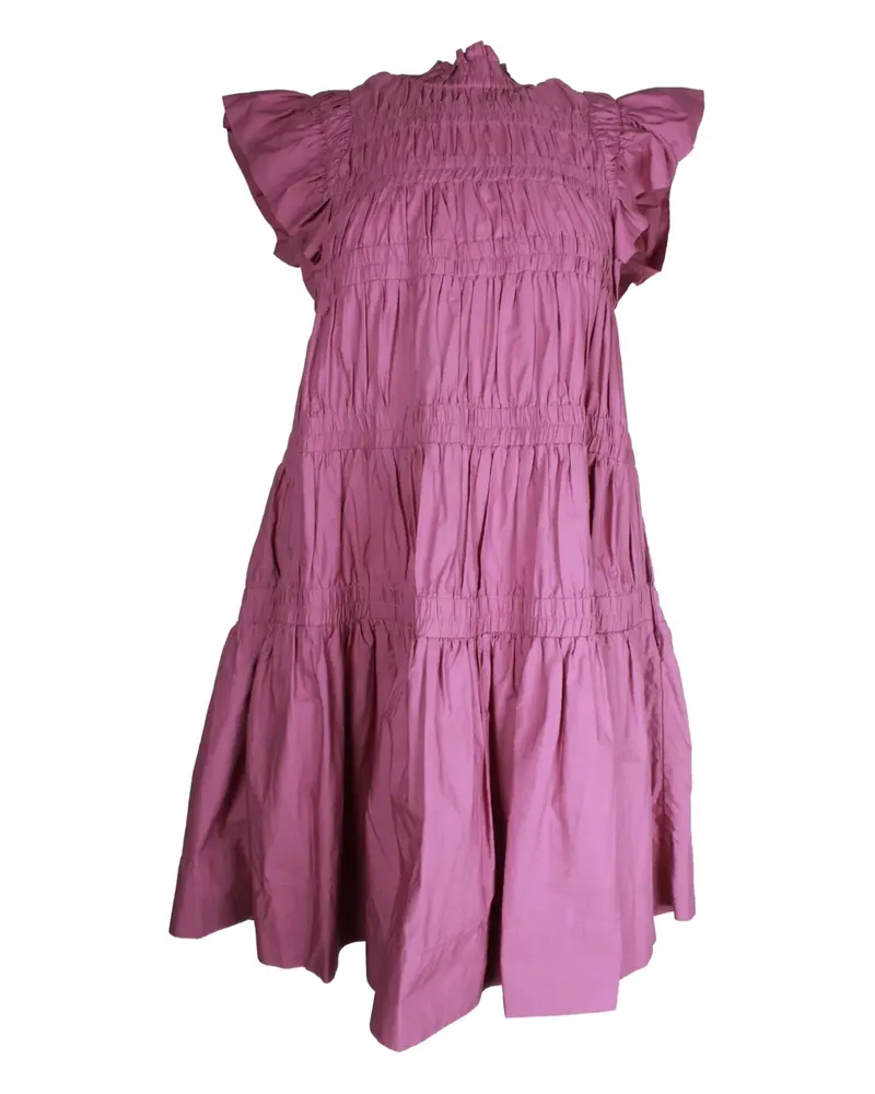 Sea Steph flutter-sleeve midi dress - Rosa Rosa