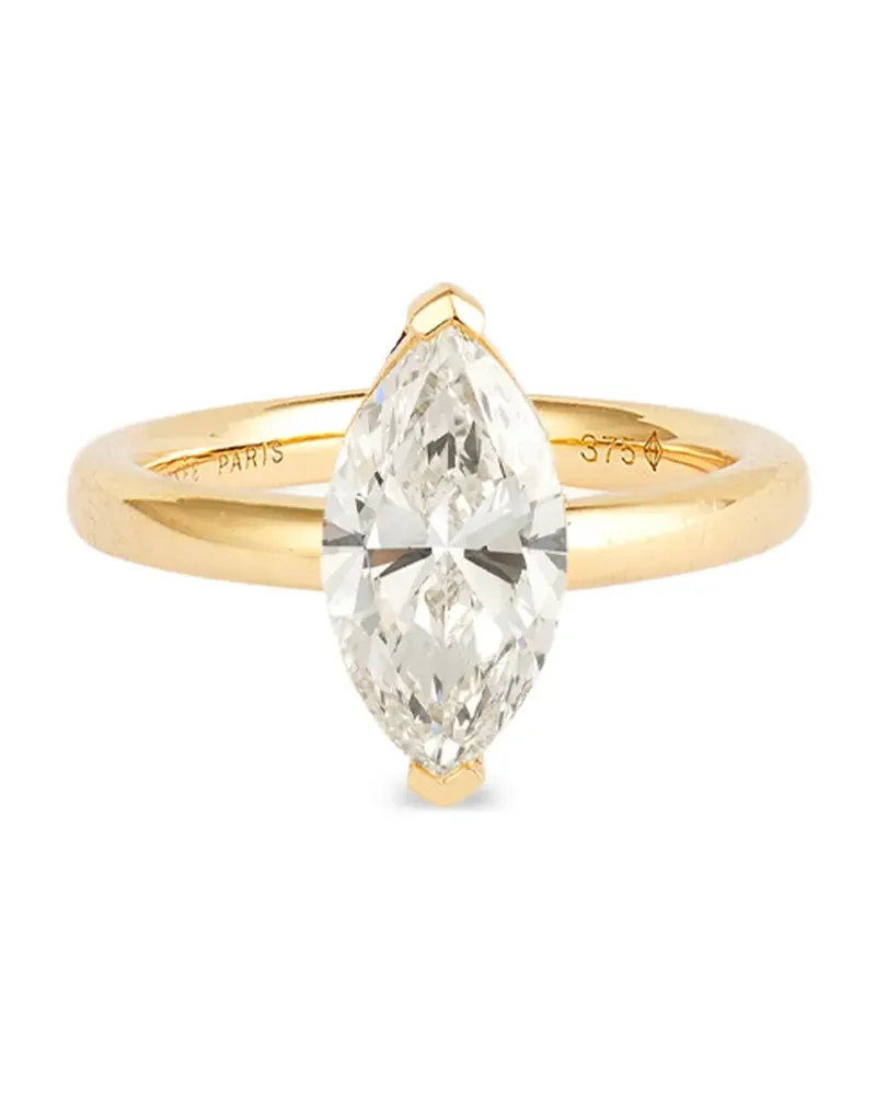 PERSEE 9kt Marquise Gelbgoldring mit Diamanten Gold