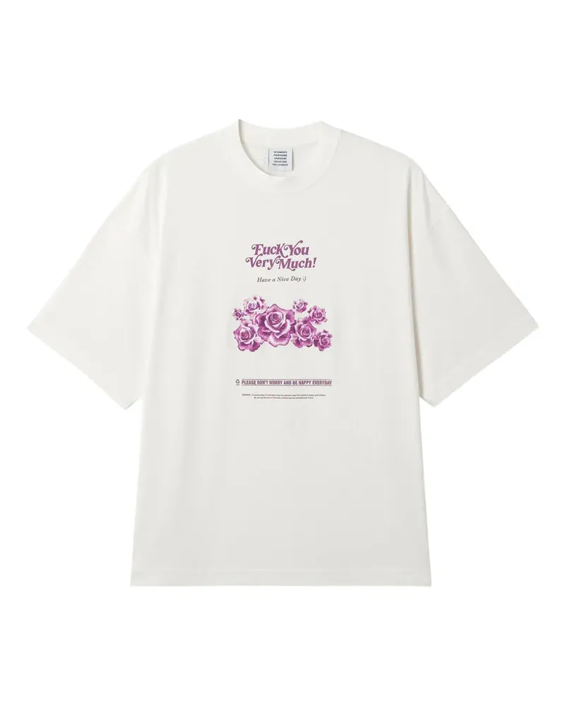 VETEMENTS T-Shirt mit Blumenprint - Nude Nude