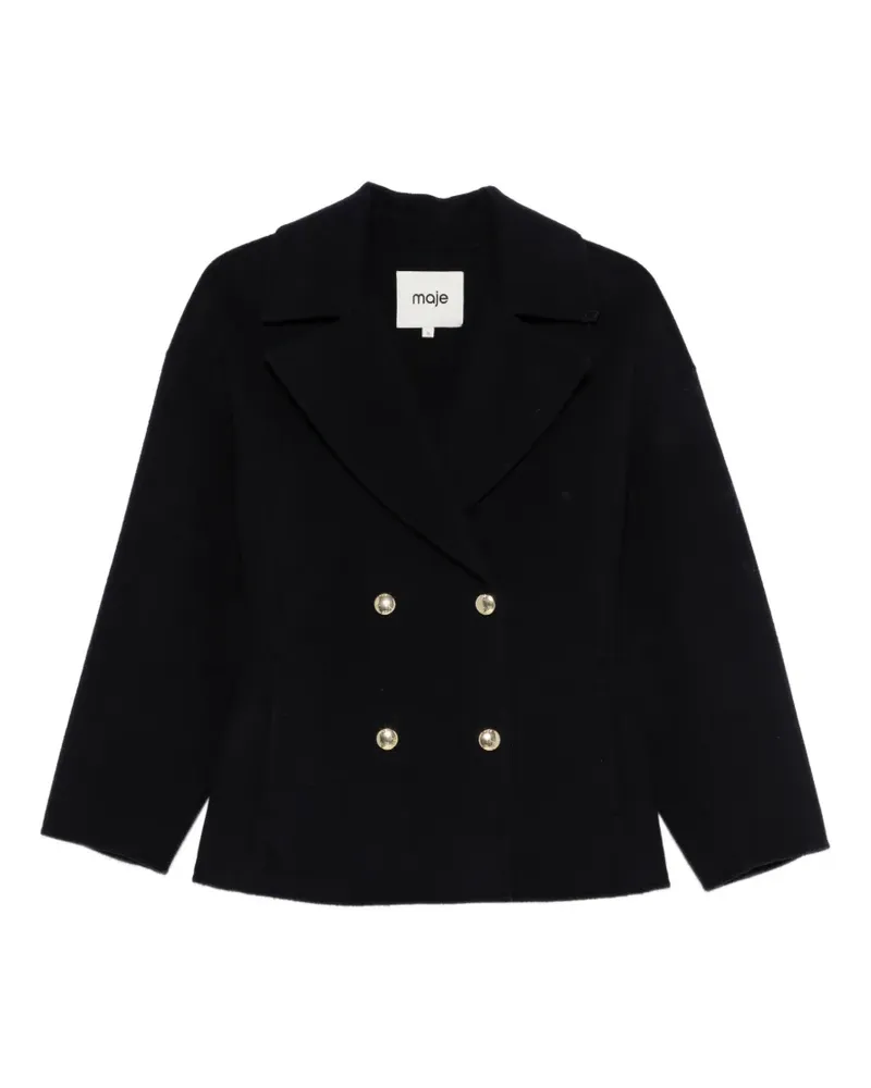 Maje double-breasted wool jacket - Blau Blau