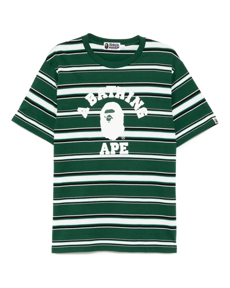 BAPE Gestreiftes T-Shirt - Grün Grün