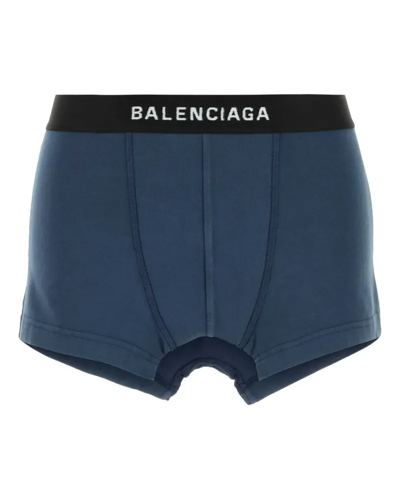 Balenciaga Boxershorts mit Logo-Bund - Blau Blau