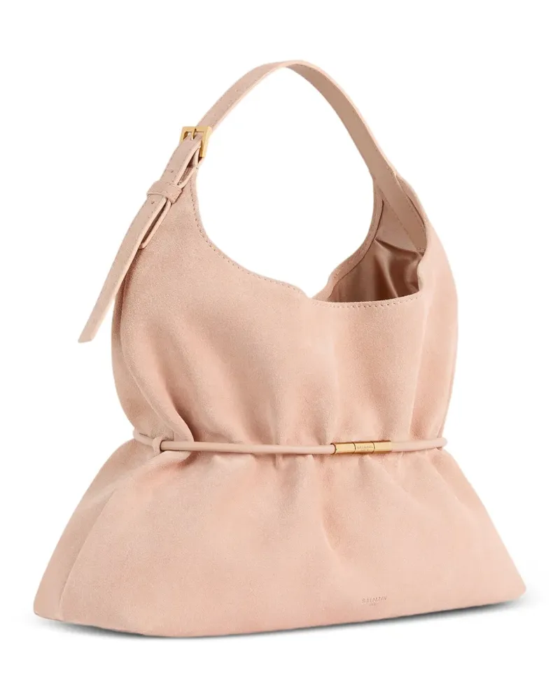 Balmain Mittelgroße Sphynx Tasche aus Wildleder - Rosa Rosa