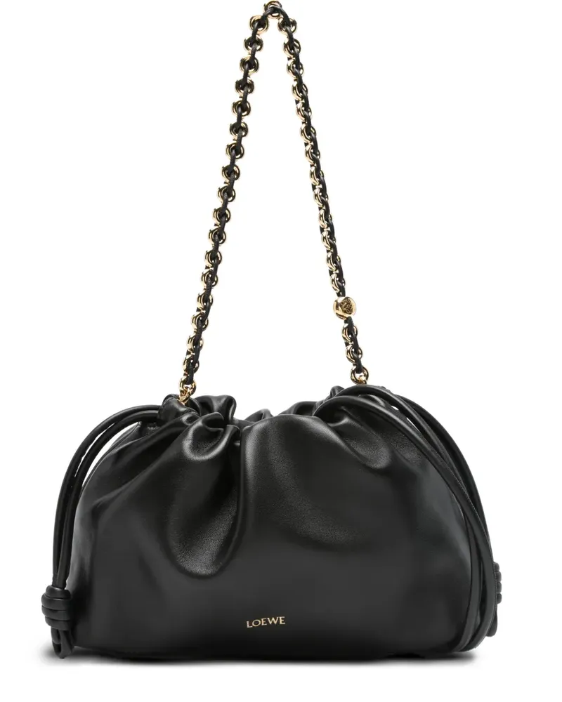 Loewe Mittelgroße Flamenco Clutch mit Kordelzug - Schwarz Schwarz