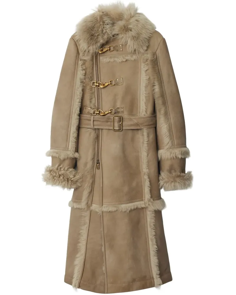 Burberry Mantel aus Shearling - Nude Nude