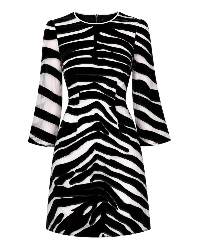 Dolce & Gabbana A-Linien-Minikleid mit Zebra-Print - Schwarz Schwarz