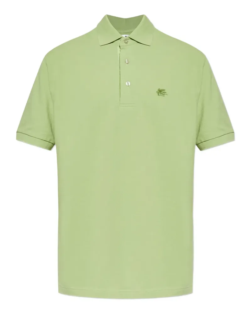 Etro logo-embroidered polo shirt - Grün Grün