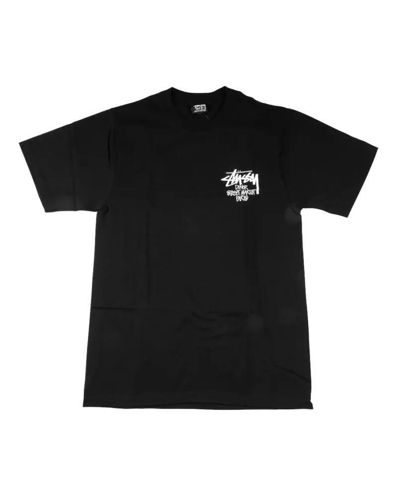 Stüssy T-Shirt mit Paris-Print - Schwarz Schwarz