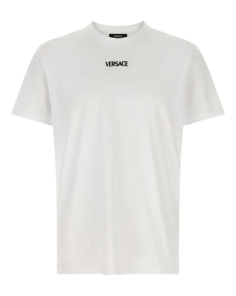 Versace logo-embroidery crew-neck T-shirt - Weiß Weiß
