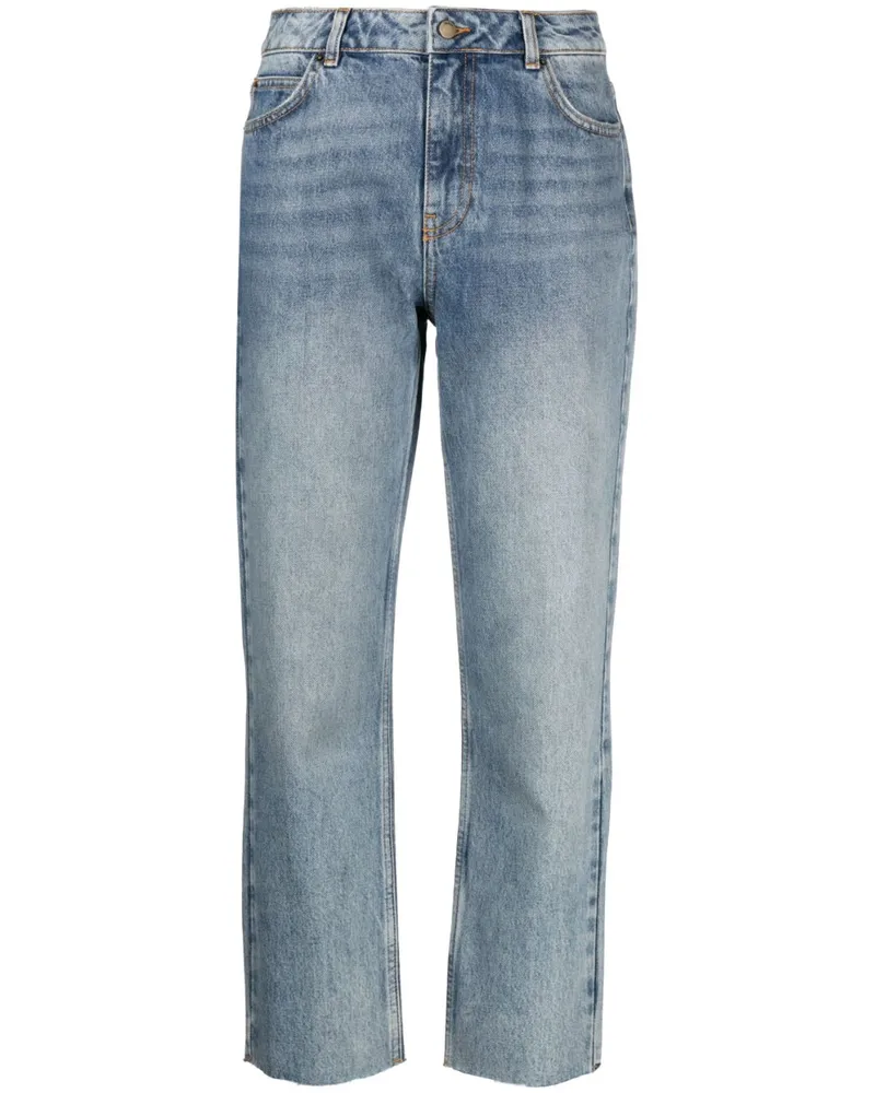 ba&sh Cropped-Jeans mit Logo-Patch - Blau Blau