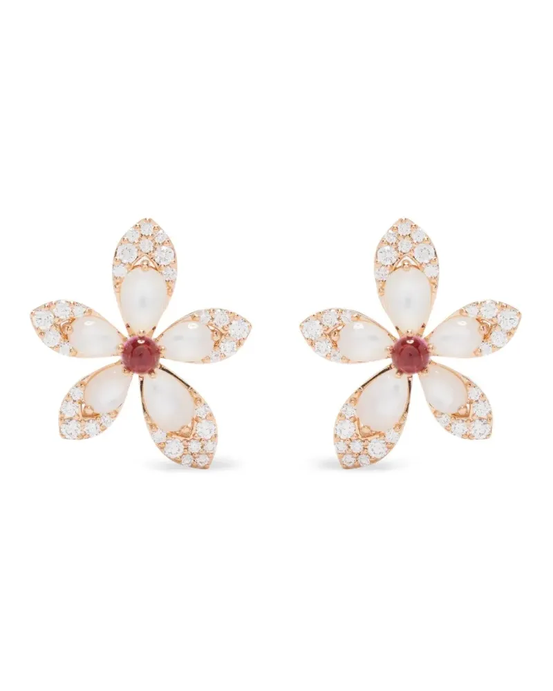 Roberto Coin 18kt Tiaré Rotgoldohrringe mit Rubin - Rosa Rosa