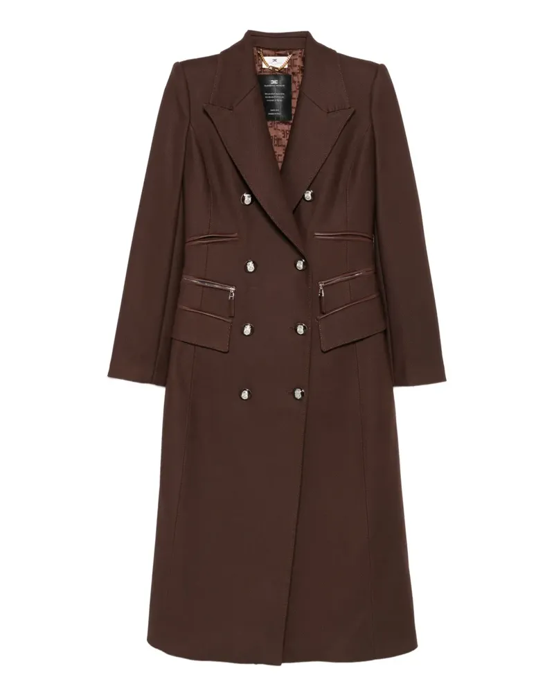 Elisabetta Franchi Doppelreihiger Mantel - Braun Braun