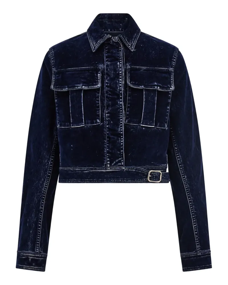 Ferragamo Cropped-Jacke mit Klappentaschen - Blau Blau