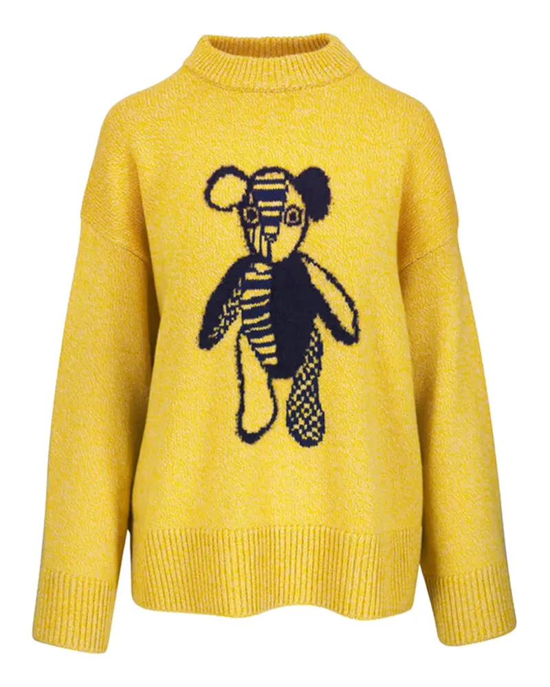 The Elder Statesman Pali Teddy Crew Pullover mit Print - Gelb Gelb