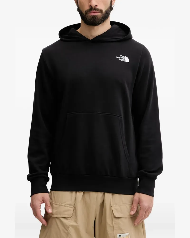 The North Face logo-print pouch-pocket hoodie - Schwarz Schwarz