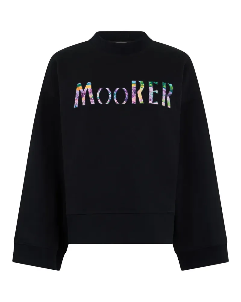 MOORER Sweatshirt mit Logo - Schwarz Schwarz
