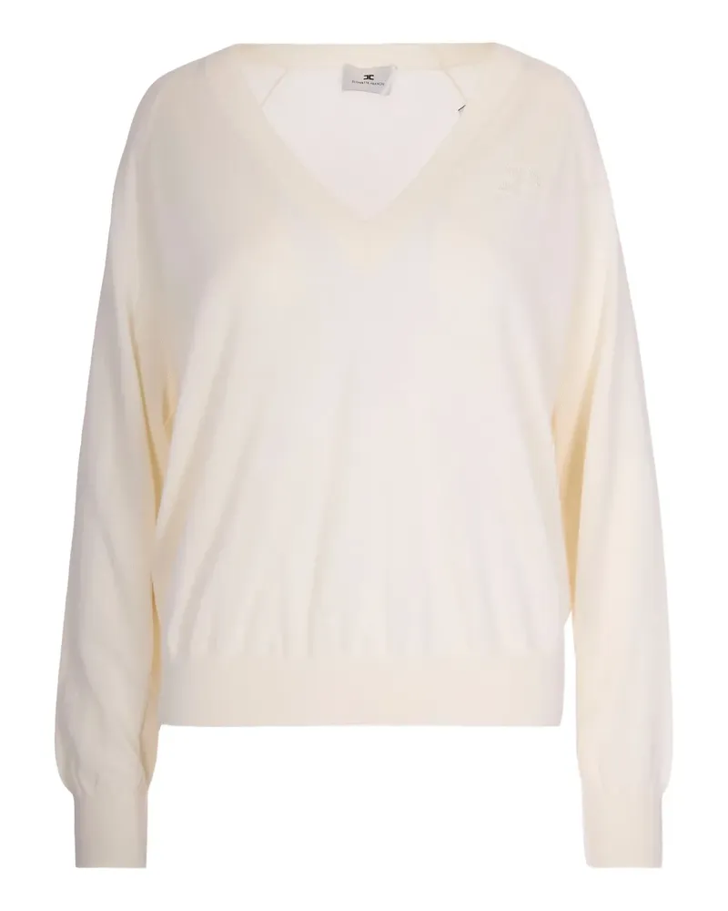 Elisabetta Franchi Pullover mit V-Ausschnitt - Weiß Weiß