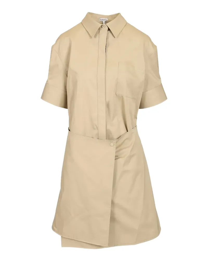 Loewe check-trim wrap mini dress - Nude Nude