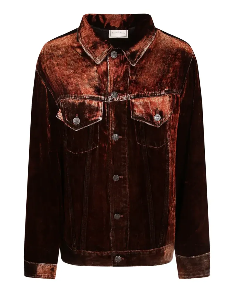 Pierre-Louis Mascia velvet-effect button-down jacket - Rot Rot