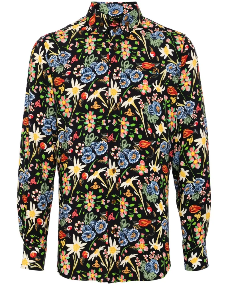 Vivienne Westwood Hemd mit Blumen-Print Schwarz