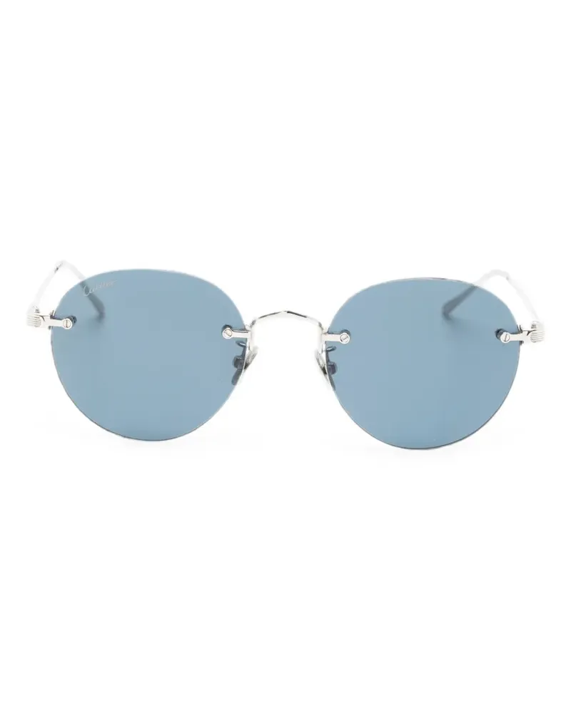 Cartier Sonnenbrille mit rundem Gestell - Silber Silber