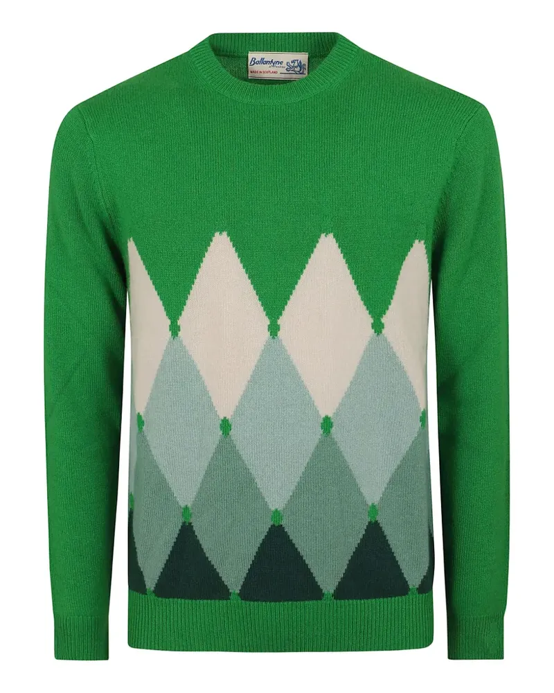 Ballantyne argyle-knit cashmere sweater - Grün Grün