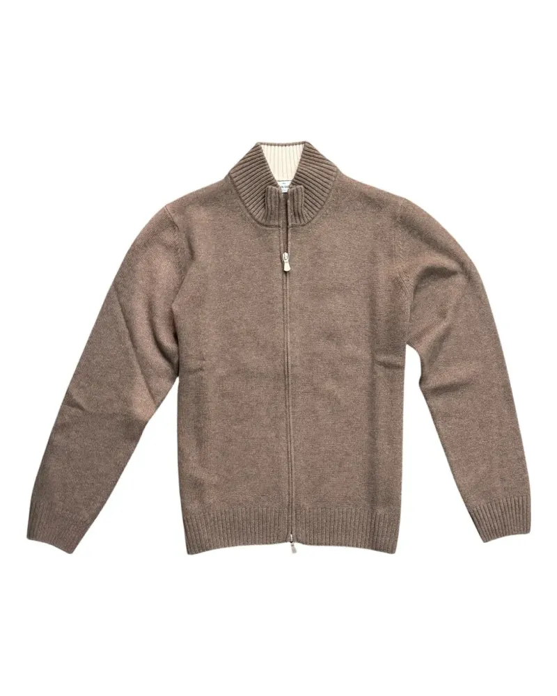 Gran Sasso zip-up ribbed-trim sweater - Braun Braun