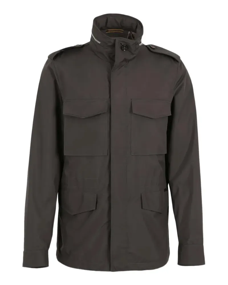 MOORER Hemdjacke mit geknöpften Taschen - Braun Braun