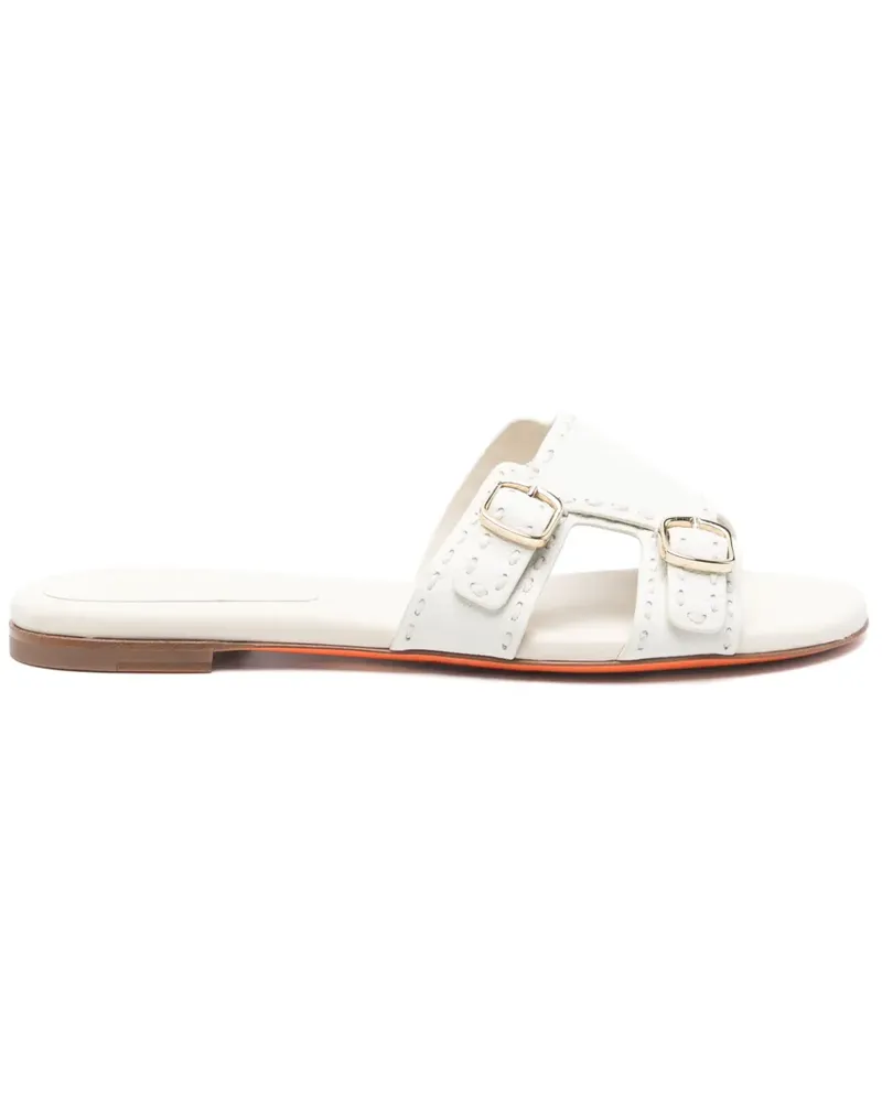 Santoni Flache Sandalen - Weiß Weiß
