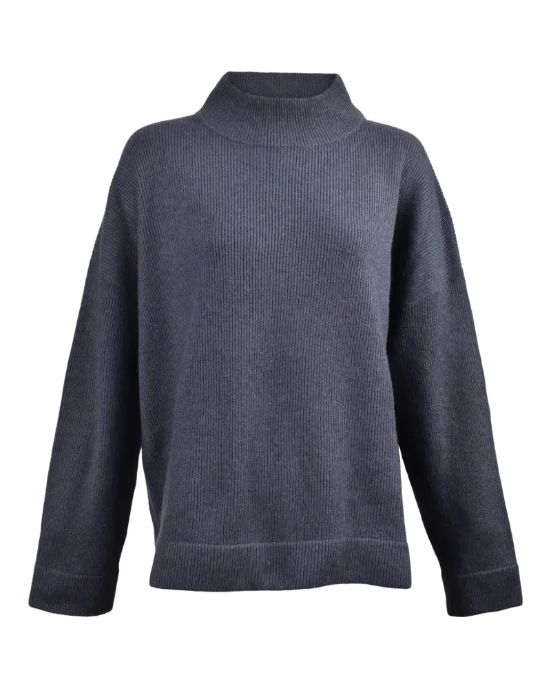 Brunello Cucinelli ribbed mock-neck sweatshirt - Blau Blau