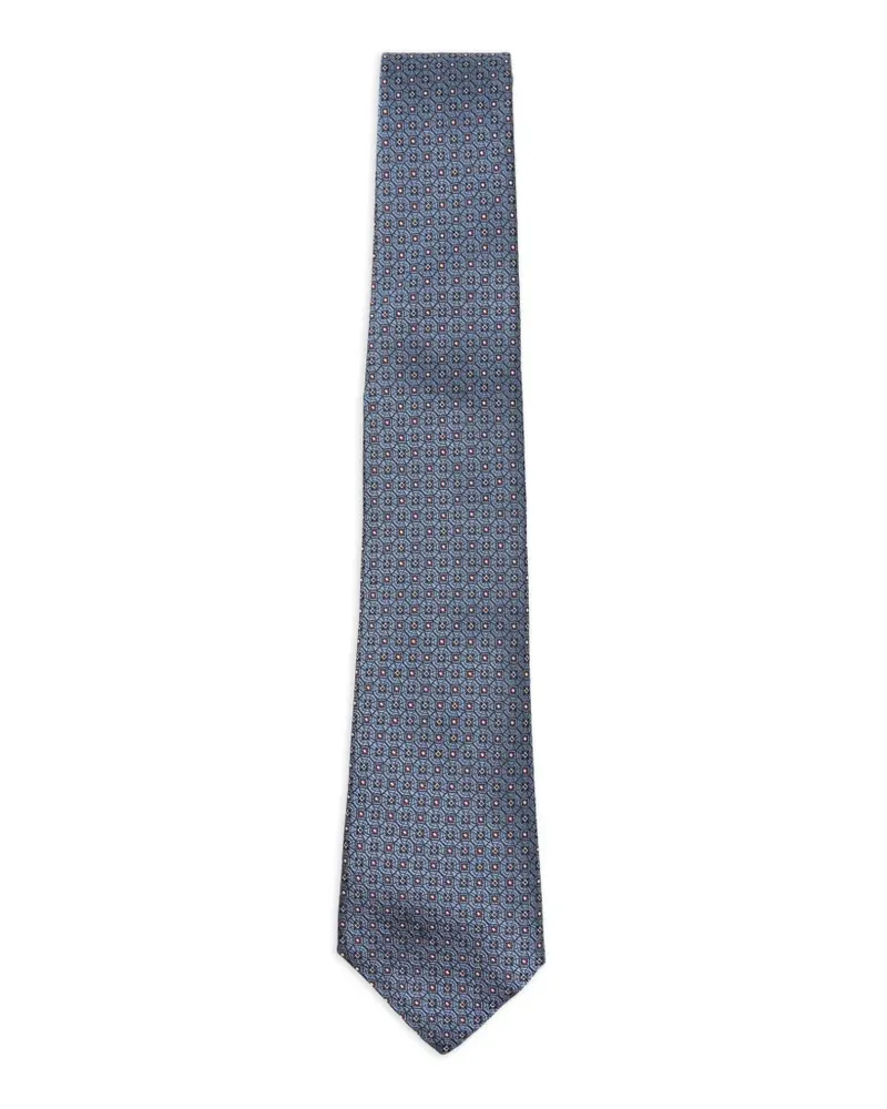 Canali geometric-pattern silk tie - Blau Blau