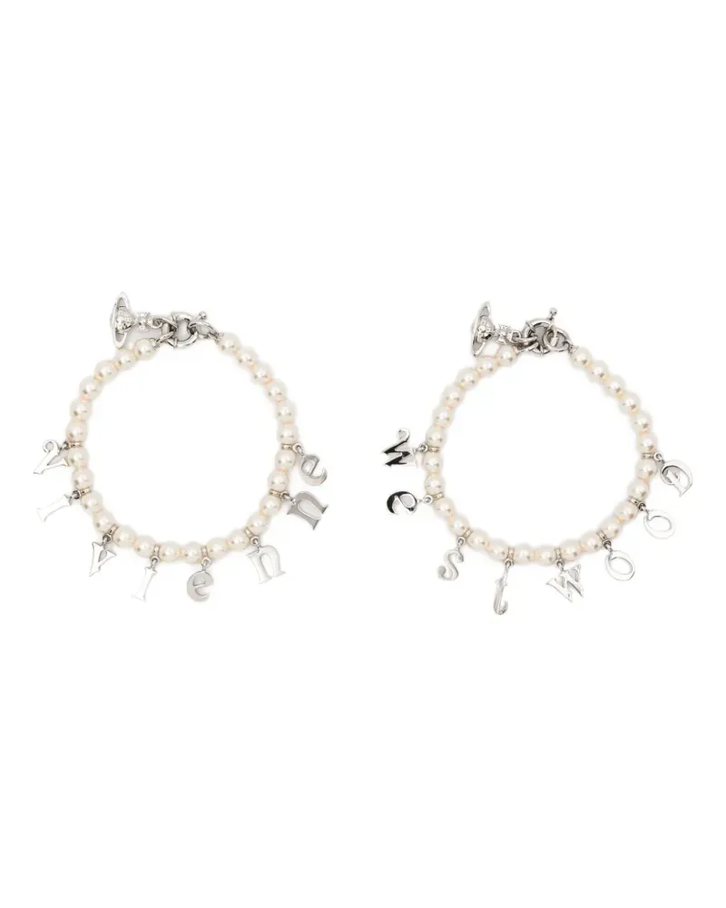 Vivienne Westwood pearl charm bracelet (set of two) - Silber Silber