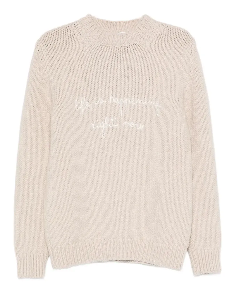Eleventy Bestickter Pullover - Nude Nude