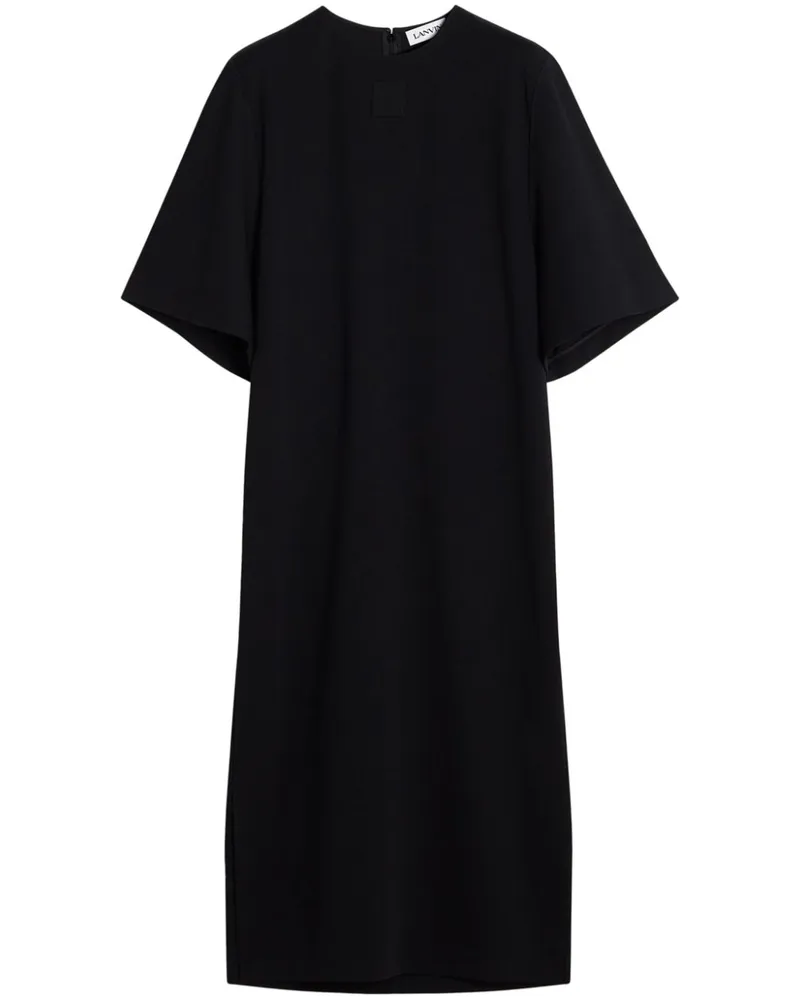 Lanvin Gerafftes Midikleid - Schwarz Schwarz